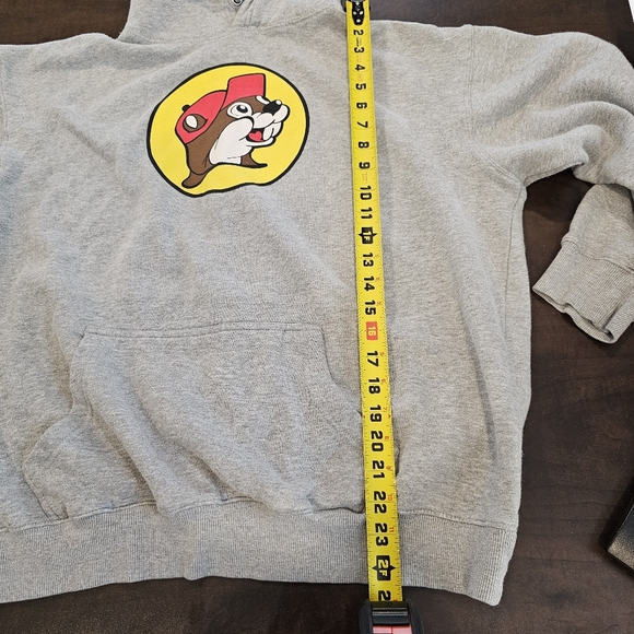 Buc-ees Hoodie Mens XLG Gray Graphic Logo Travel Vacation Sweatshirt - Picture 8 of 9